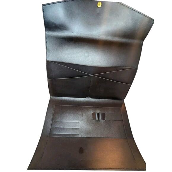 Glass Ladder CO Megan Portfolio Organizer Clutch Black Planner Cover 13.5"x9" - Picture 6 of 6